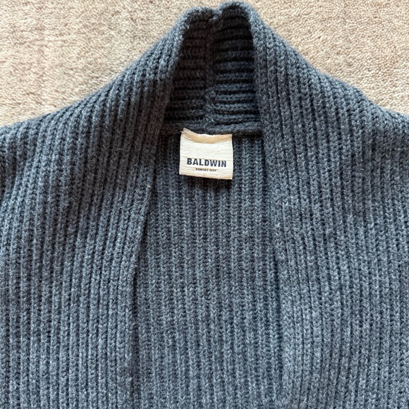 Baldwin Gray Ribbed Open Cardigan - Picture 2 of 3